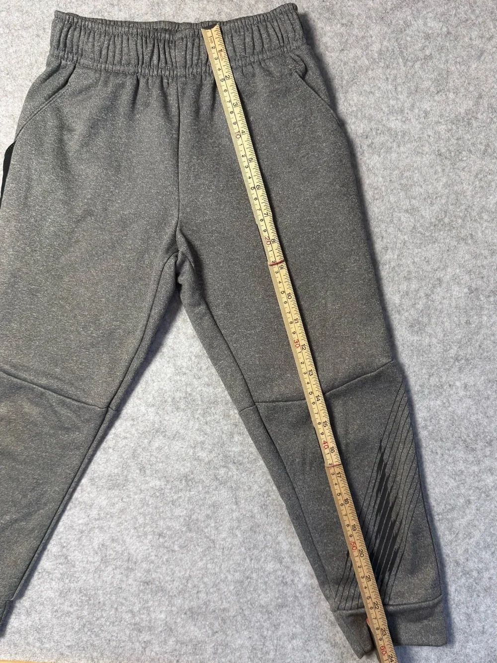 Nike Kids Gray Jogger Sweatpants with Black Side Stripe